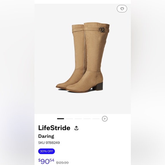 Life Stride Soft System Suede Tan heeled boots women size 9W. - Picture 5 of 8